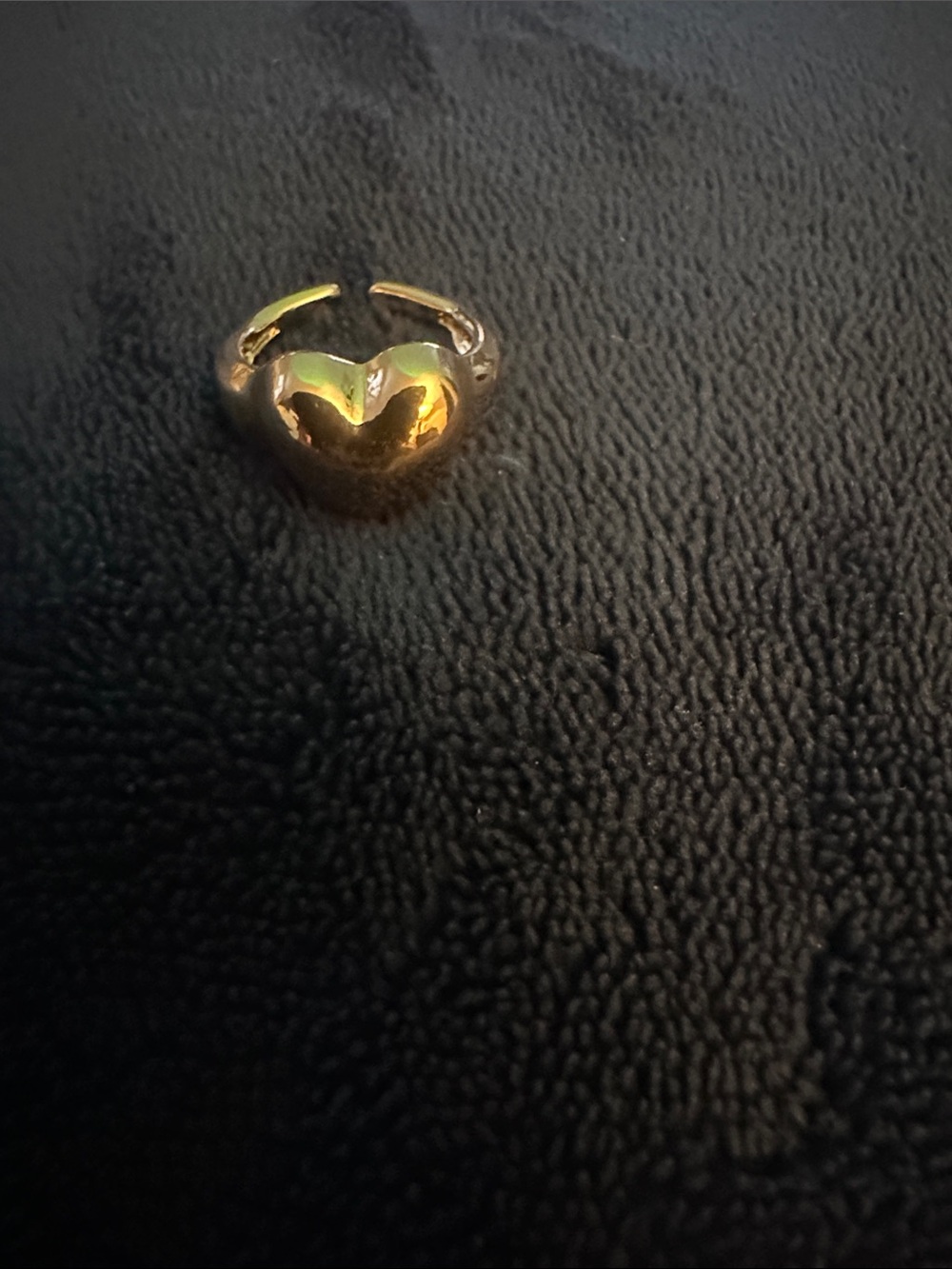 Affordable Fashion Finds Shiny Gold Heart Ring - Adjustable